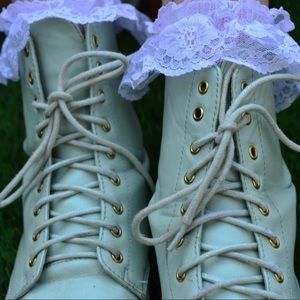 Mint pastel Doc Martin style lace up boots